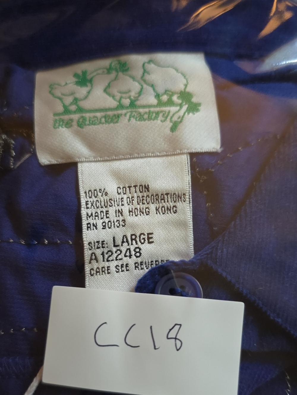 Quacker Factory Navy ButtonUp with Spider & Web Embroidery Size Large Halloween - Picture 8 of 8